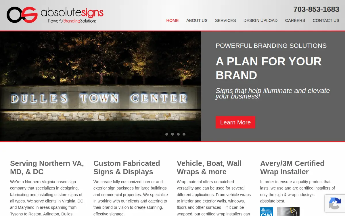 Homepage of Absolute Signs, INC