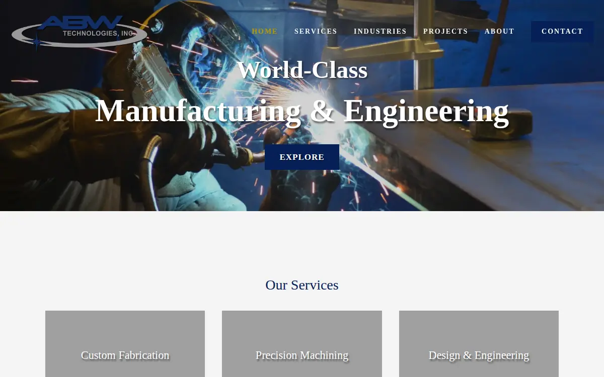 Homepage of Abw Technologies, INC.