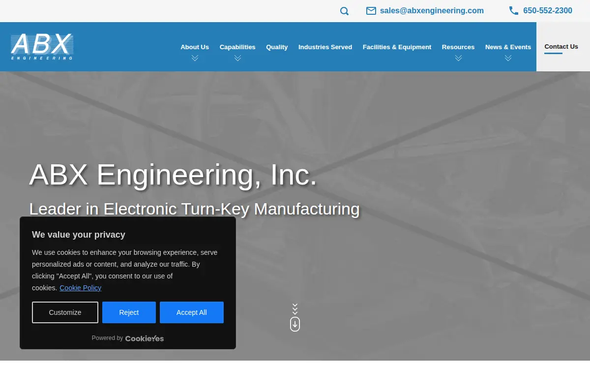 Homepage of Abx Engineering, INC