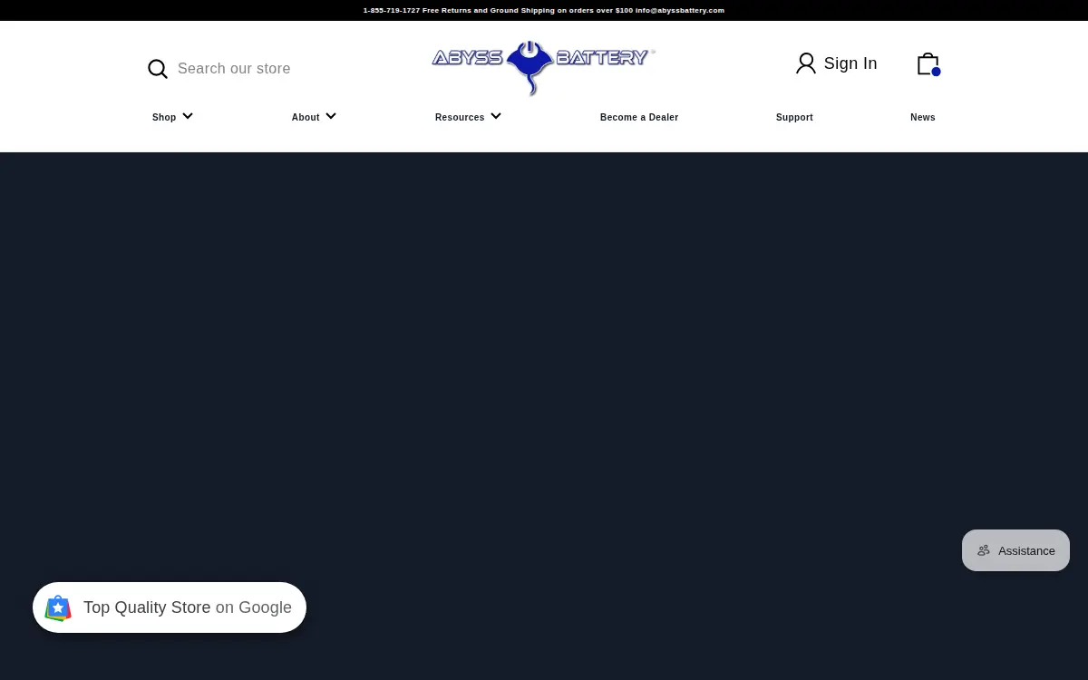 Homepage of Abyss Battery INC