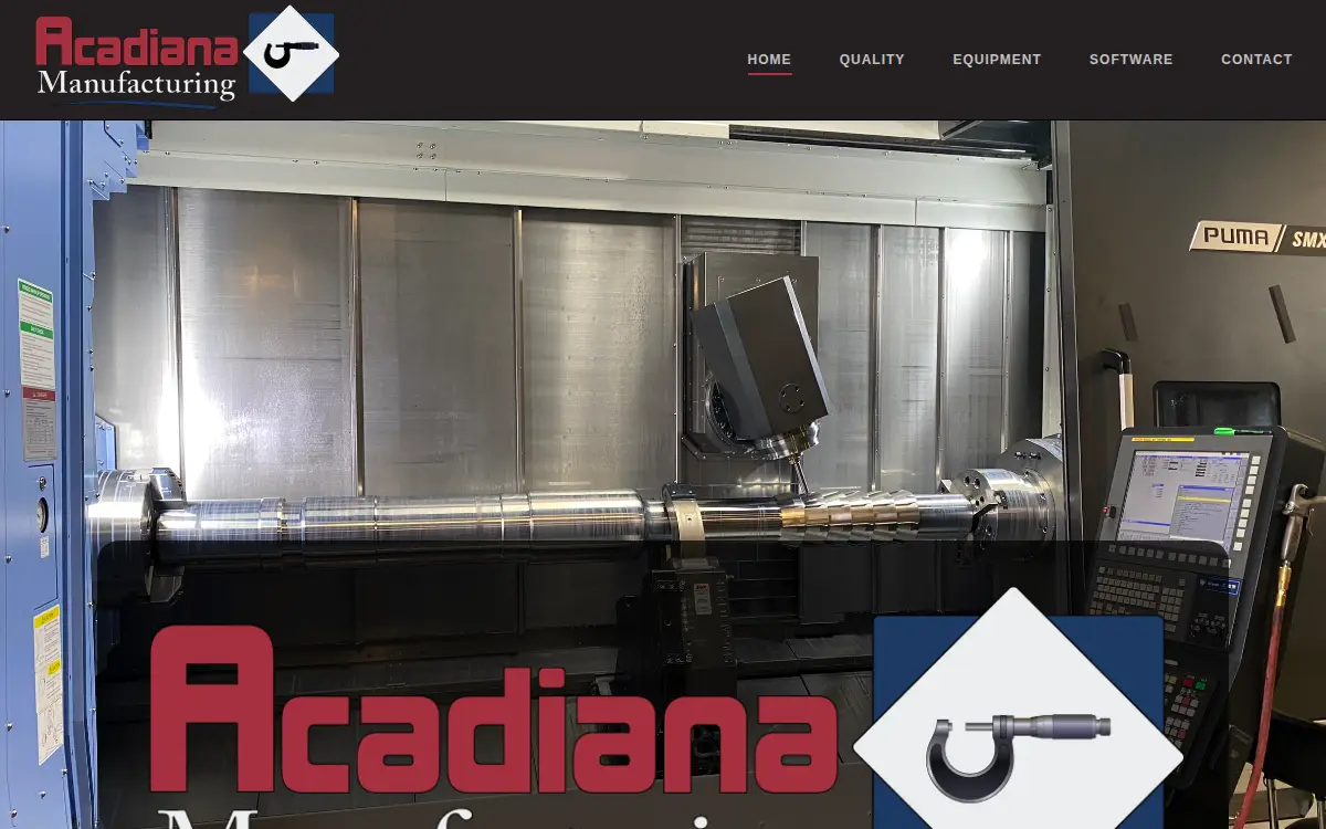 Homepage of Acadiana Manufacturing, LLC