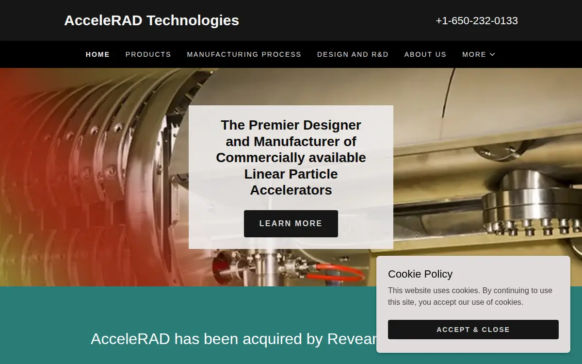 Homepage of Accelerad Technologies, INC.