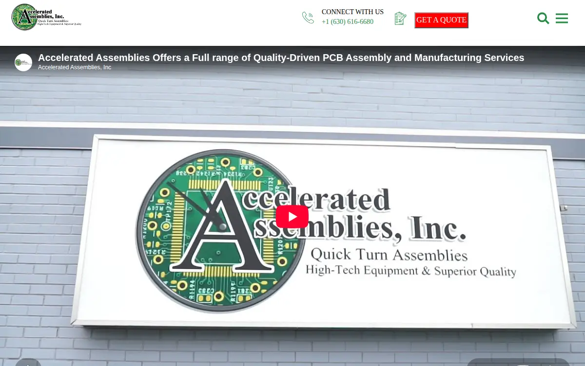 Homepage of Accelerated Assemblies, INC