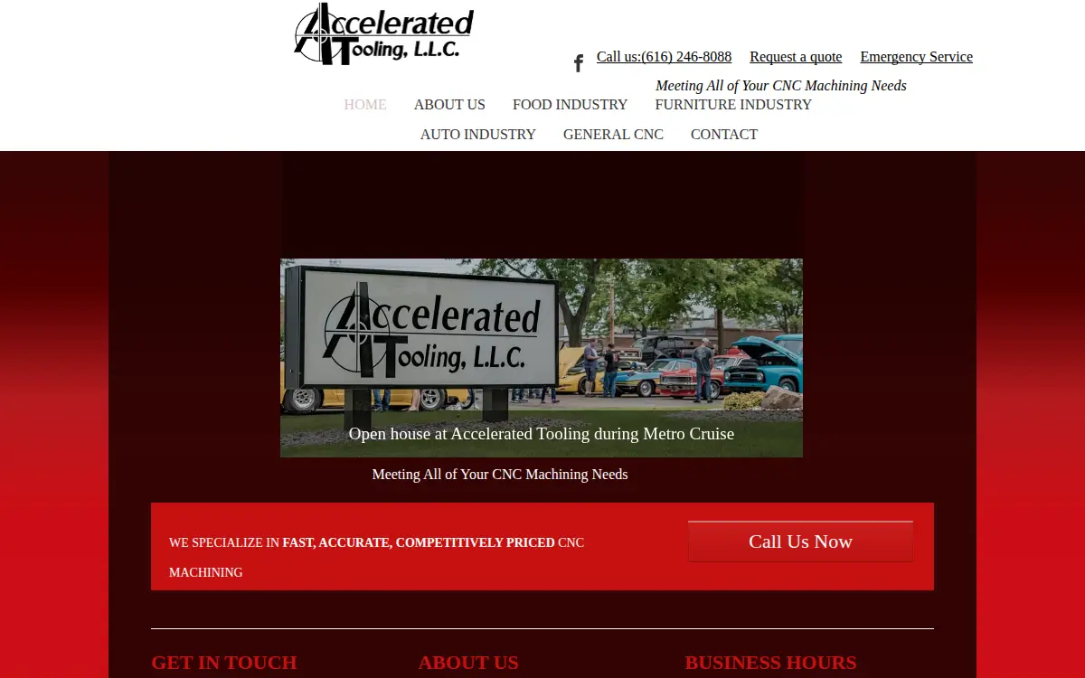 Homepage of Accelerated Tooling LLC