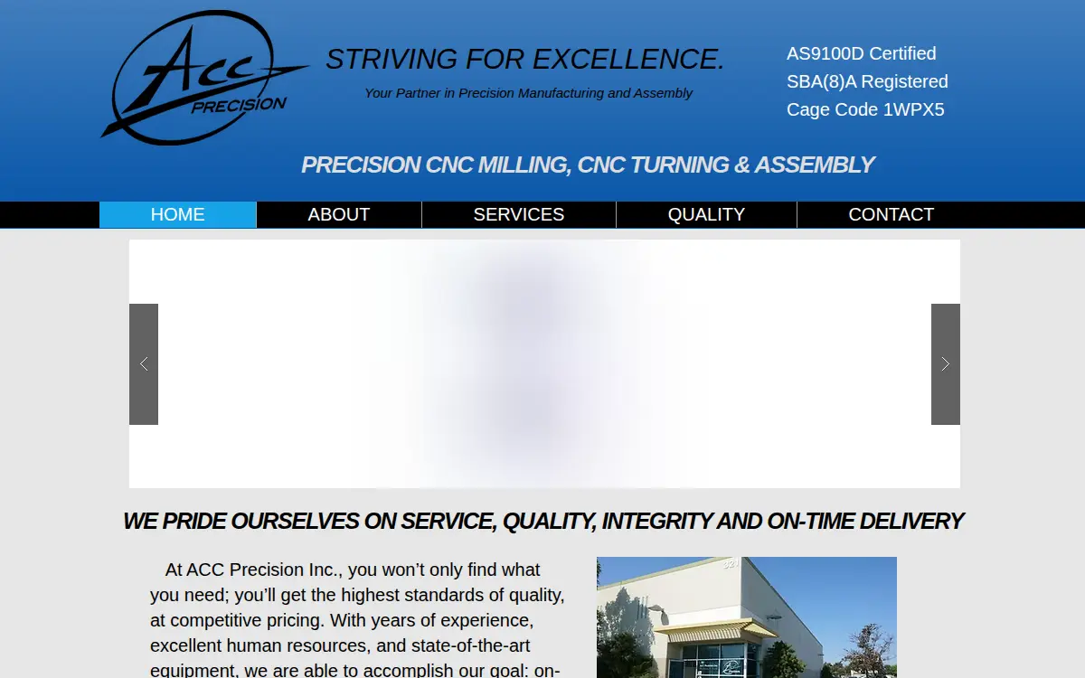 Homepage of Acc Precision, INC.