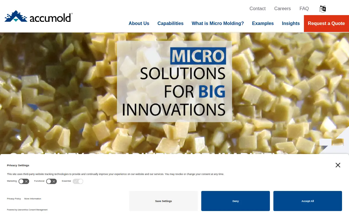 Homepage of Accu-mold LLC