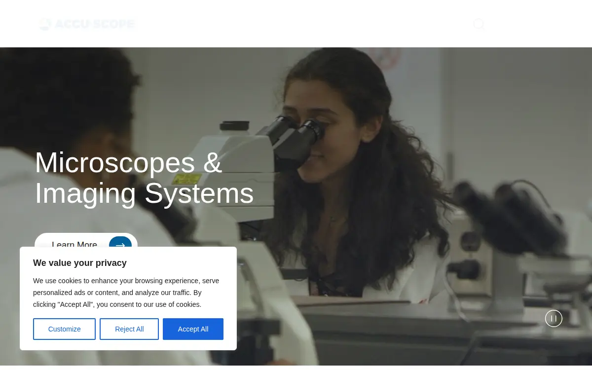 Homepage of Accu-scope INC.