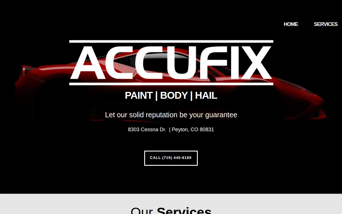 Homepage of Accufix CO.