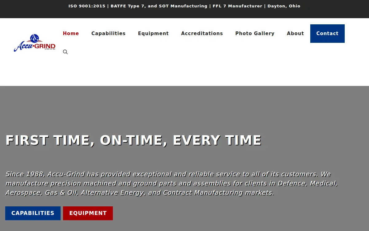 Homepage of Accu-grind & Mfg. CO. INC.