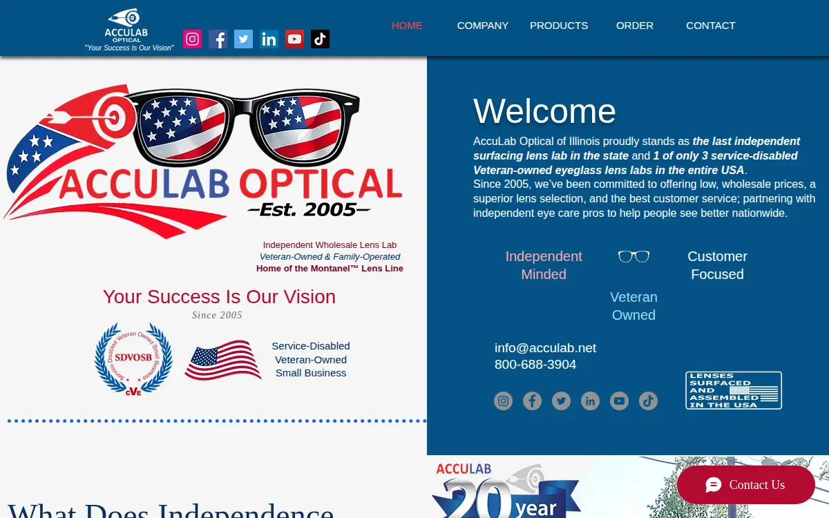 Homepage of Accu-lab of Illinois, INC.