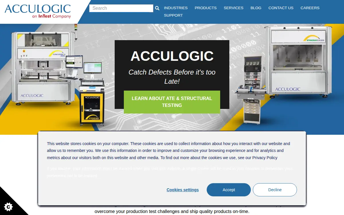 Homepage of Acculogic LTD