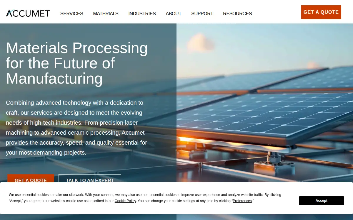 Homepage of Accumet Engineering, INC.