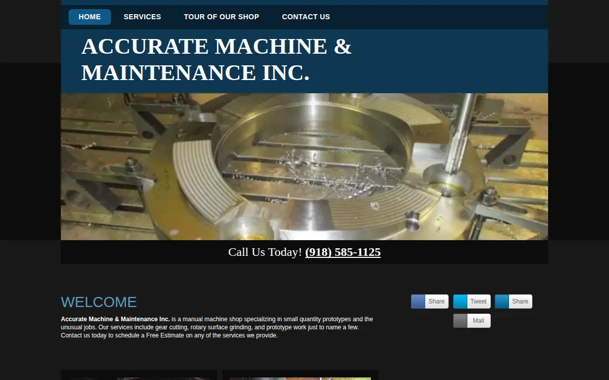 Homepage of Accurate Machine & Maintenance INC
