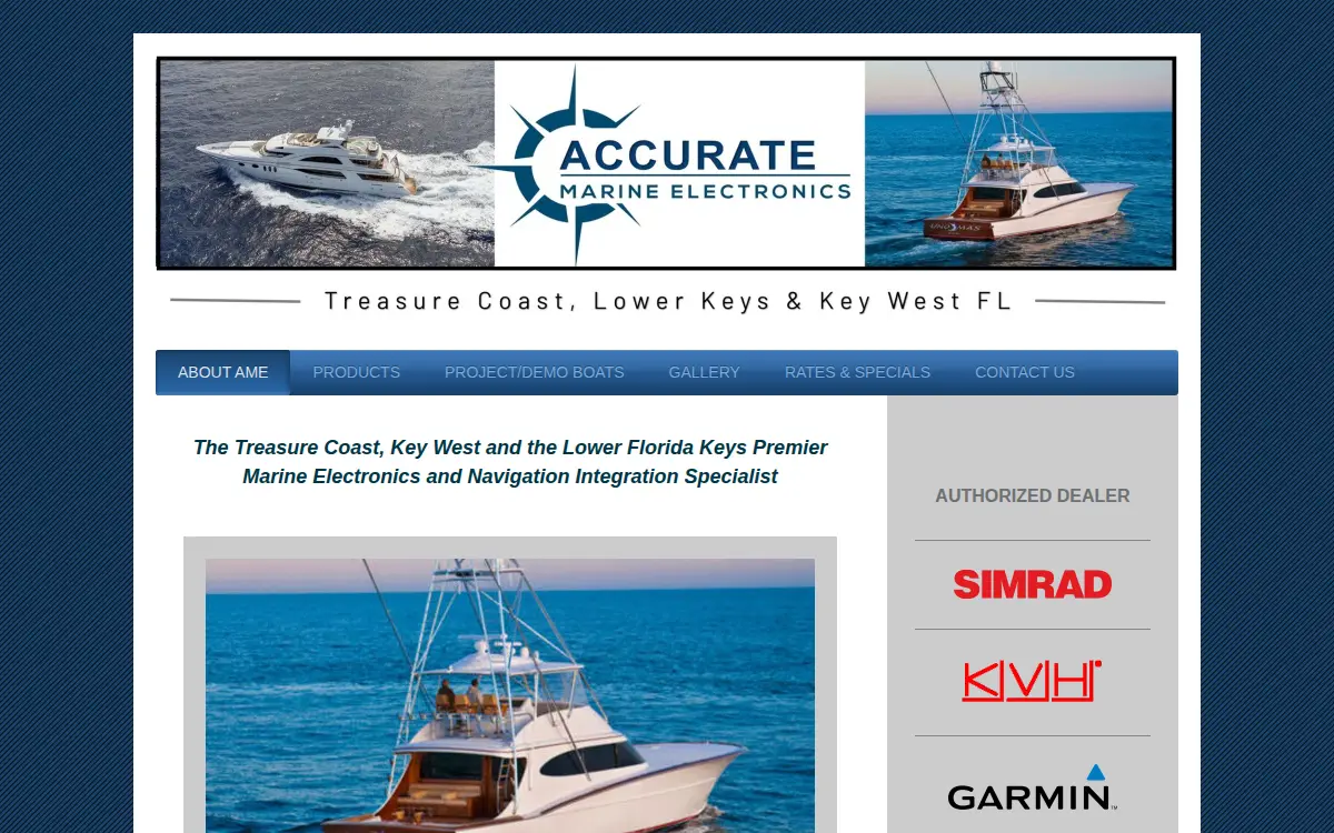 Homepage of Accurate Marine Electronics INC
