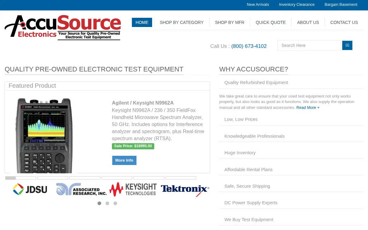 Homepage of Accusource Electronics, INC.