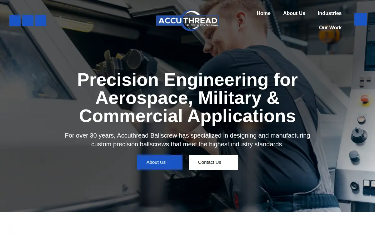Homepage of Accuthread LLC