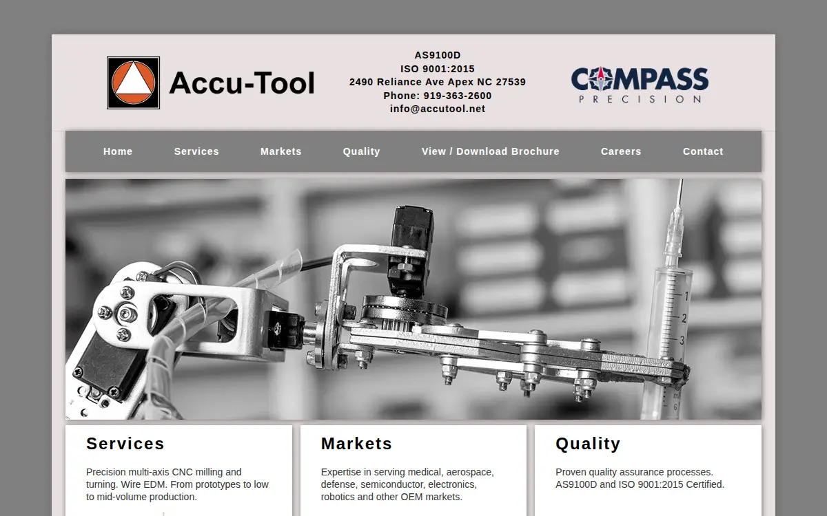 Homepage of Accu-tool, LLC