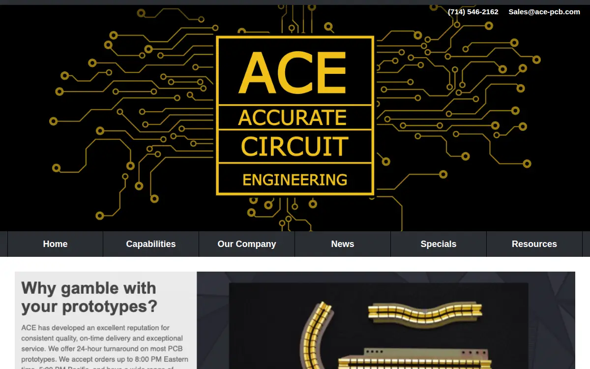 Homepage of Accurate Circuit Engineering, INC