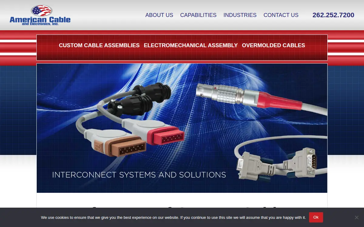 Homepage of American Cable and Electronics, INC