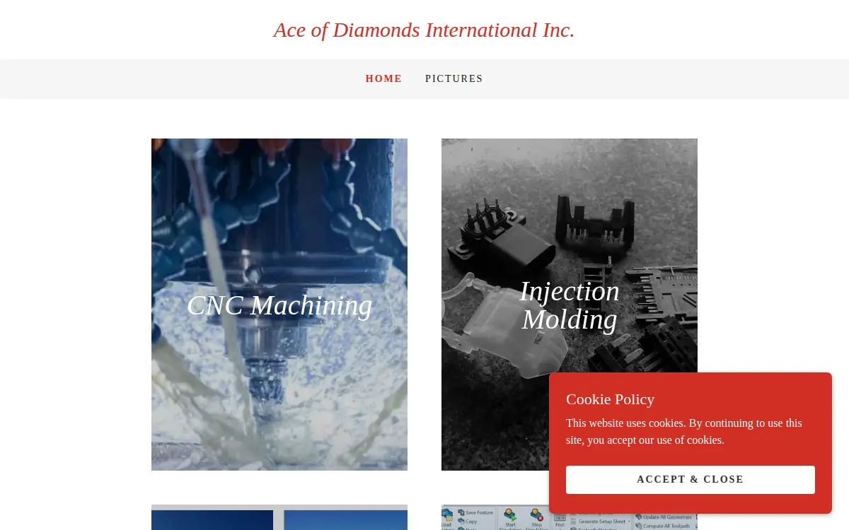 Homepage of Ace of Diamonds International INC.
