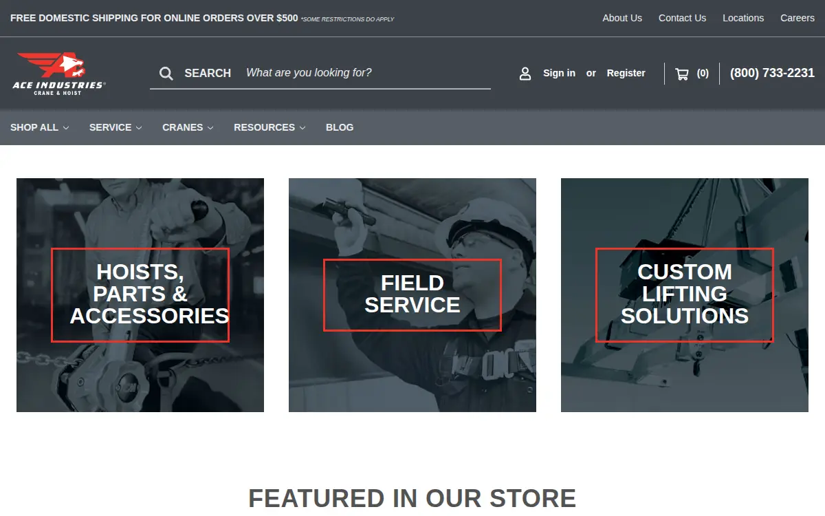 Homepage of Ace Industries, INC.