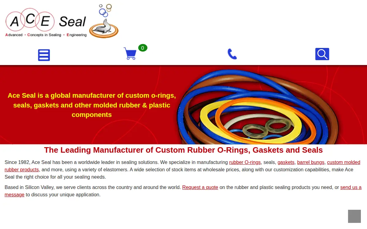 Homepage of Ace Seal LLC