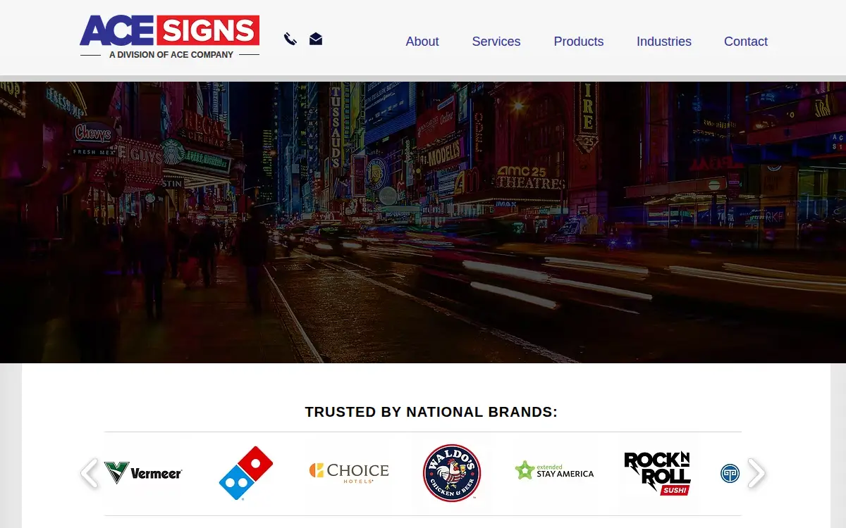 Homepage of Ace Signs of Arkansas L.l.c.