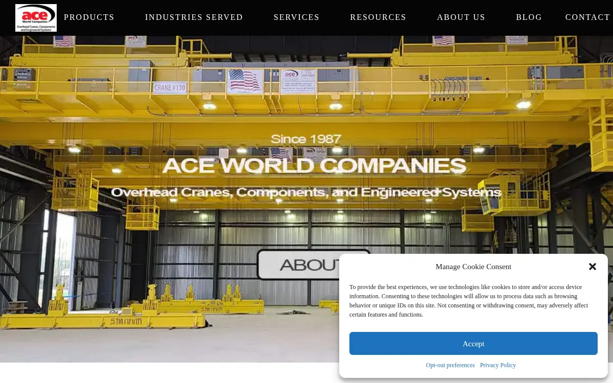 Homepage of Ace World Companies LTD.