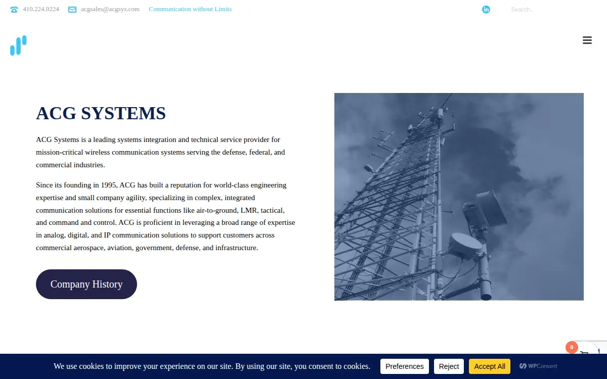 Homepage of Acg Systems, INC.