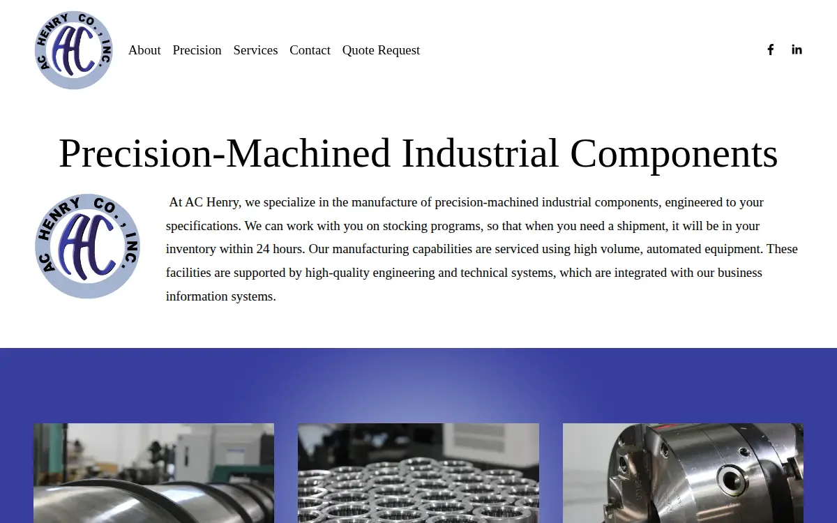 Homepage of Ac Henry Company, INC.
