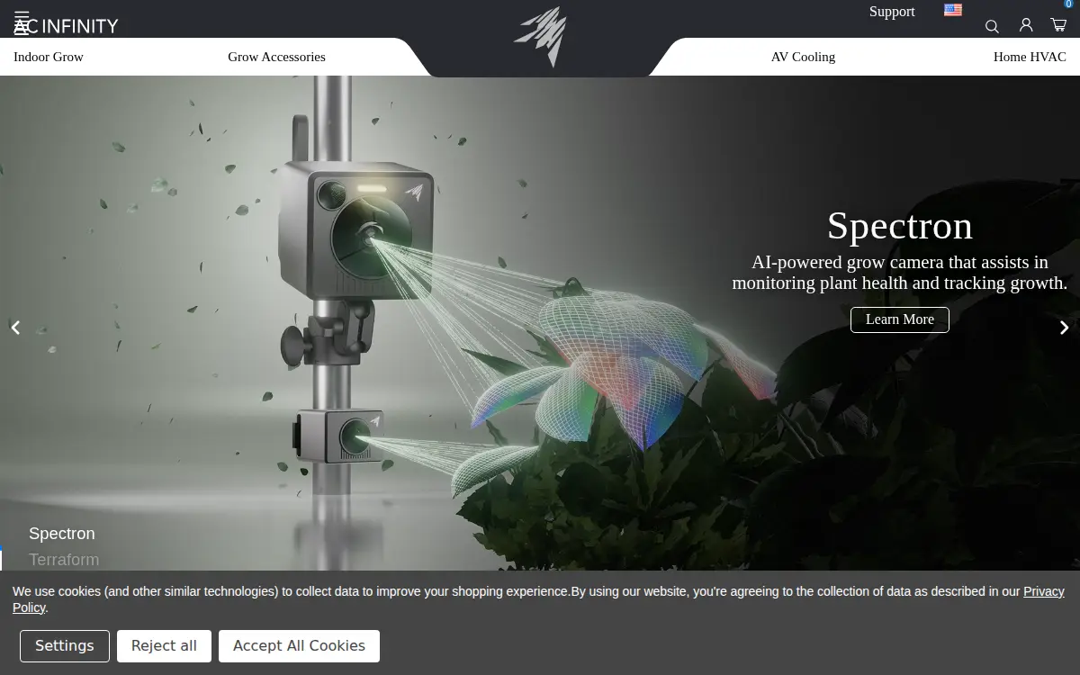 Homepage of Ac Infinity INC