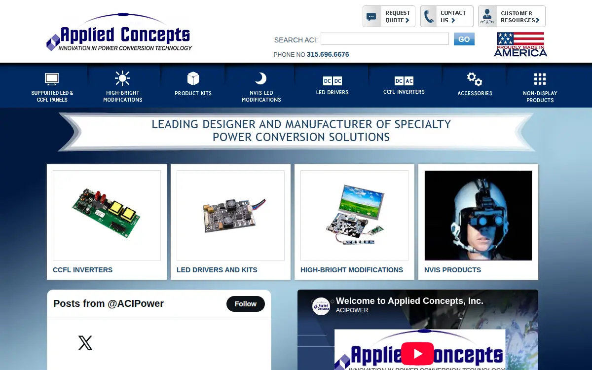 Homepage of Applied Concepts INC.
