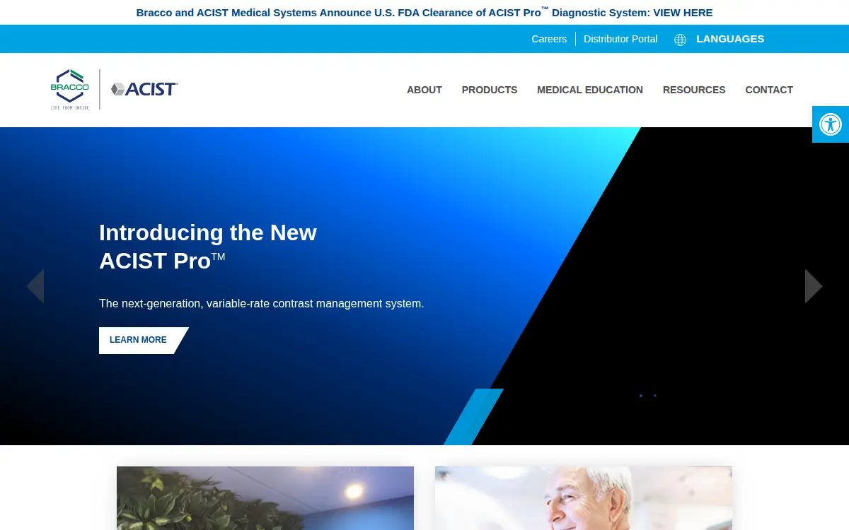 Homepage of Acist Medical Systems INC