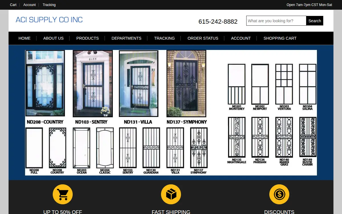 Homepage of Aci Supply CO INC