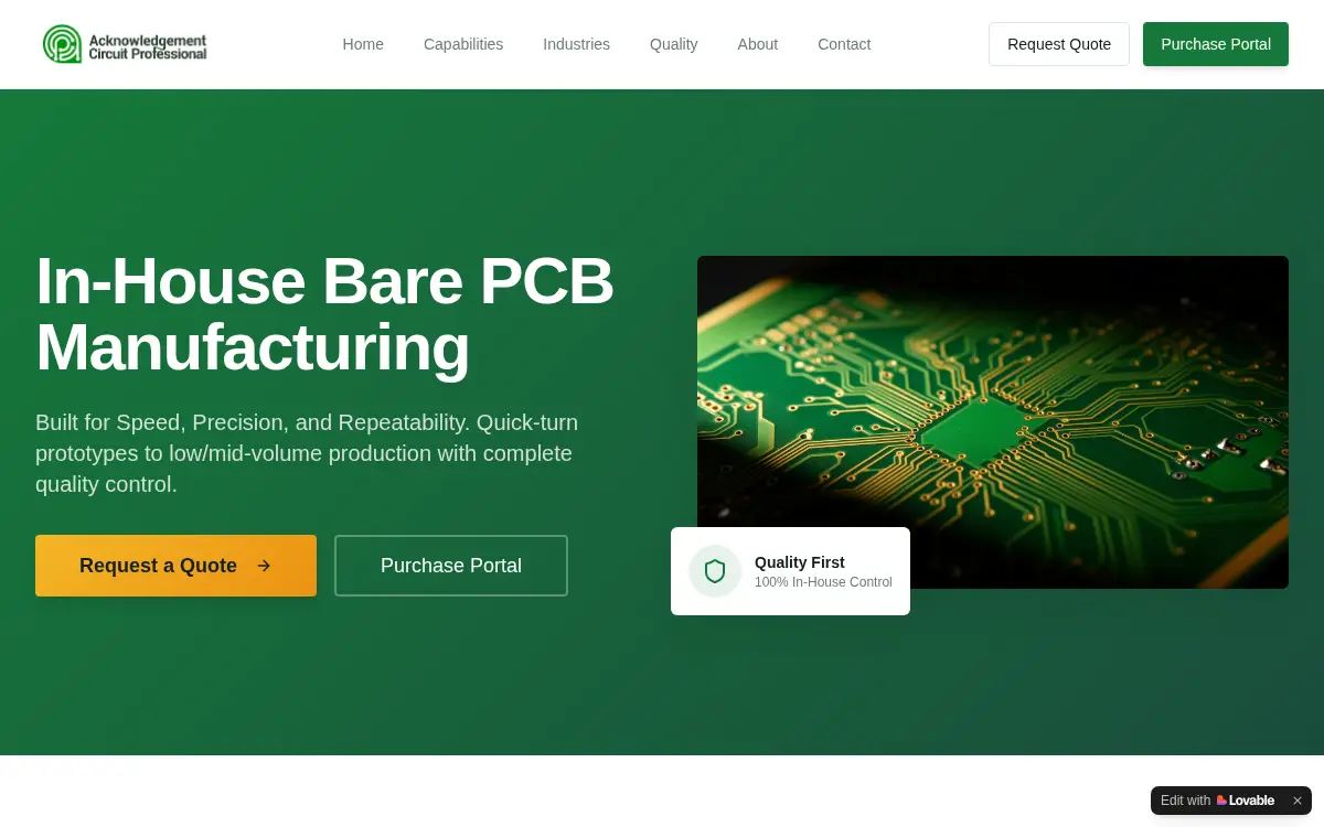 Homepage of Acknowledgement Circuit Professional Limited Liability CO