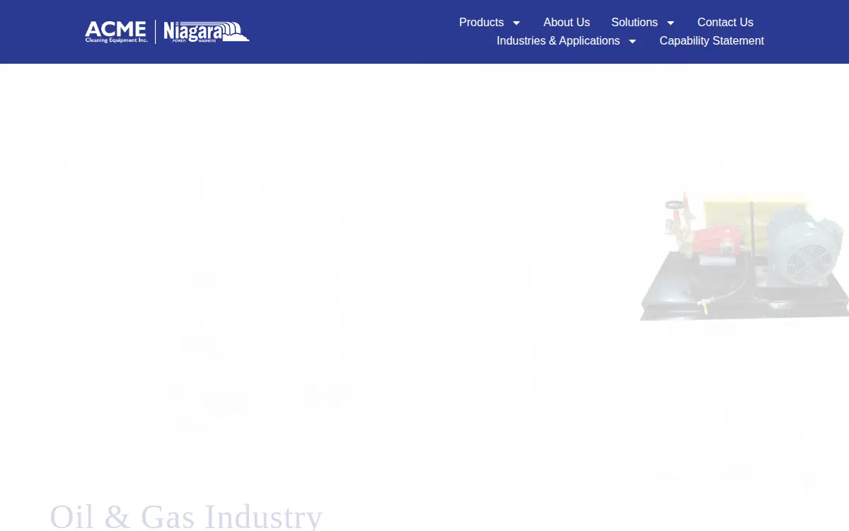 Homepage of Acme Cleaning Equipment, INC.