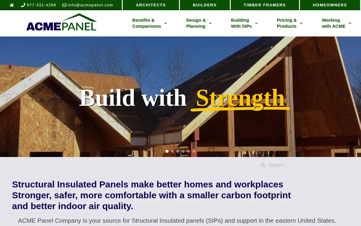 Homepage of Acme Panel CO