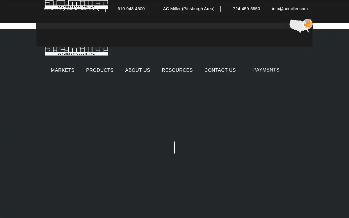 Homepage of A.c. Miller Concrete Products, INC