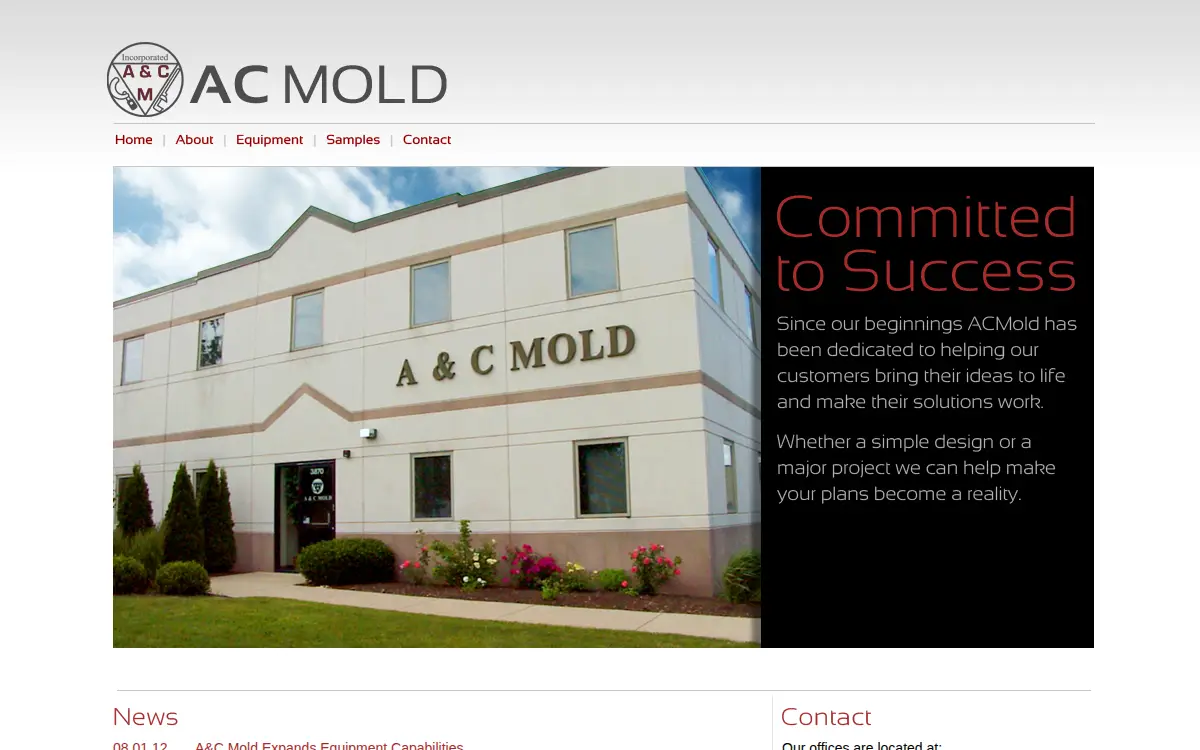 Homepage of A & C Mold Company, INC