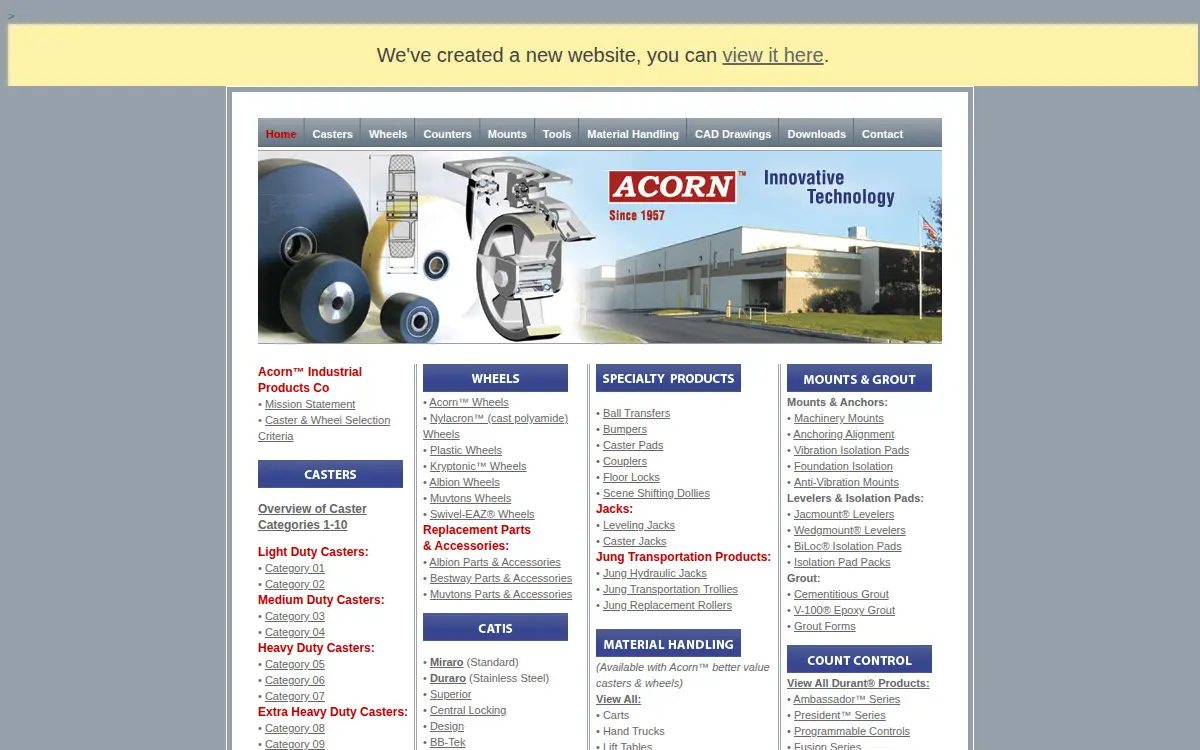 Homepage of Acorn Industrial Products CO