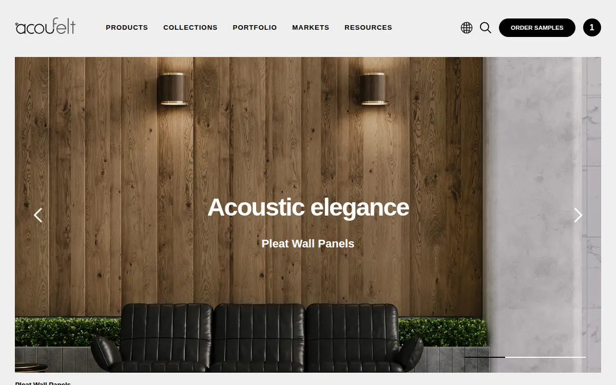 Homepage of Acoufelt LLC