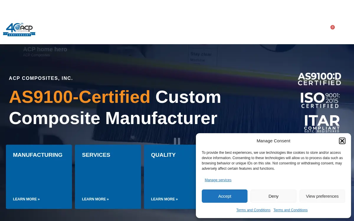 Homepage of Aerospace Composite Products