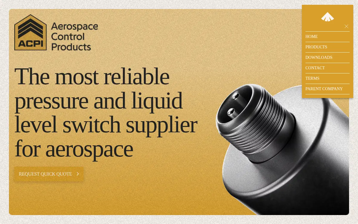 Homepage of Aerospace Control Products, INC.
