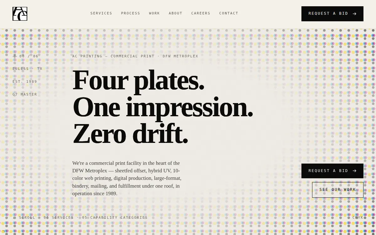 Homepage of A C Printing LLC