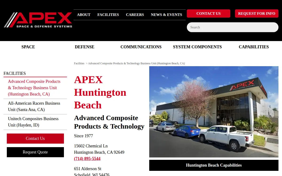 Homepage of Advanced Composite Products and Technology, INC