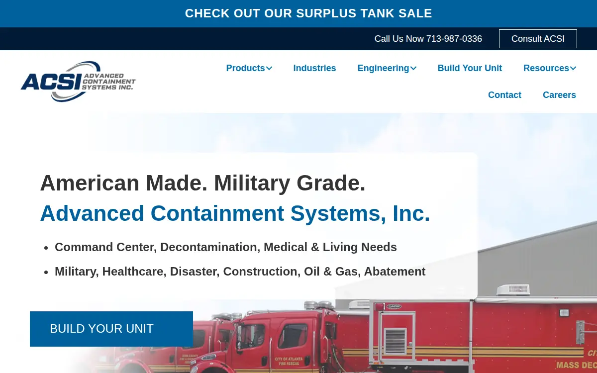 Homepage of Advanced Containment Systems INC