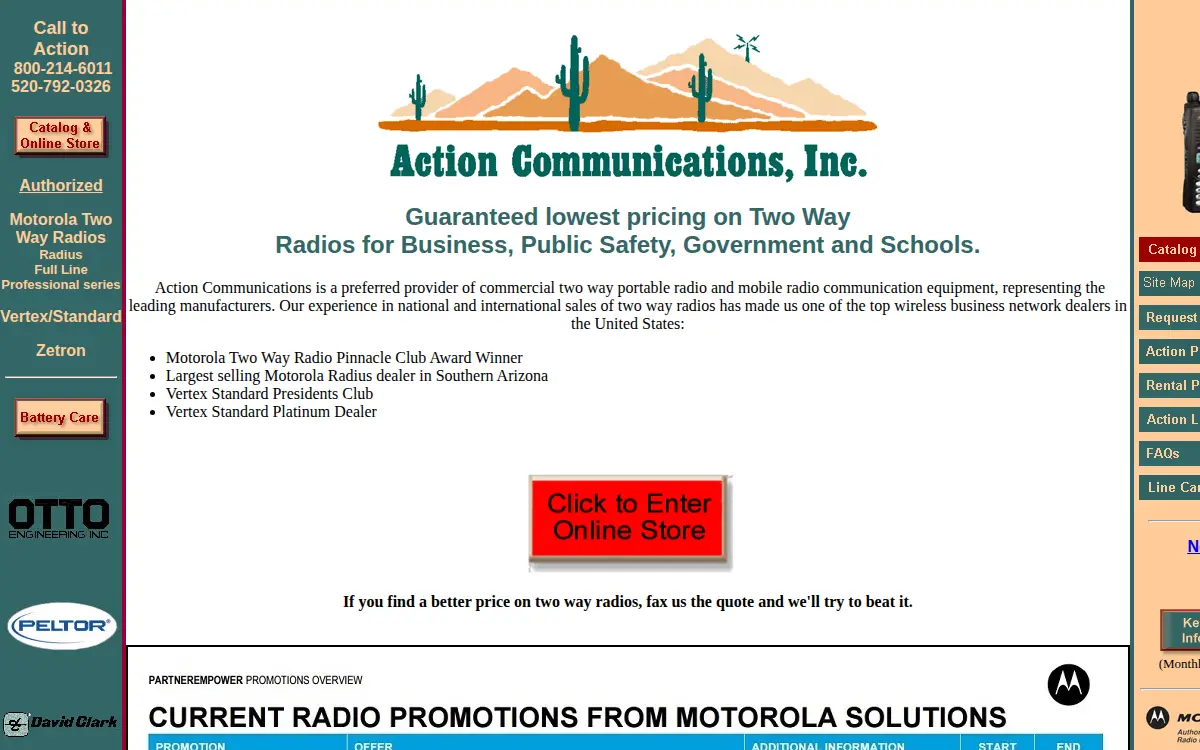 Homepage of Action Communications, INC.