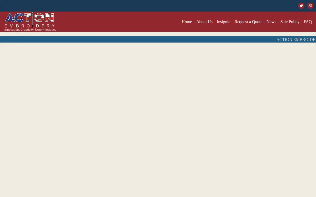 Homepage of Action Embroidery CORP