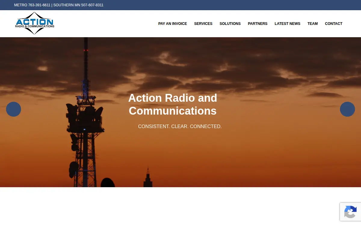 Homepage of Action Radio & Communications, LLC