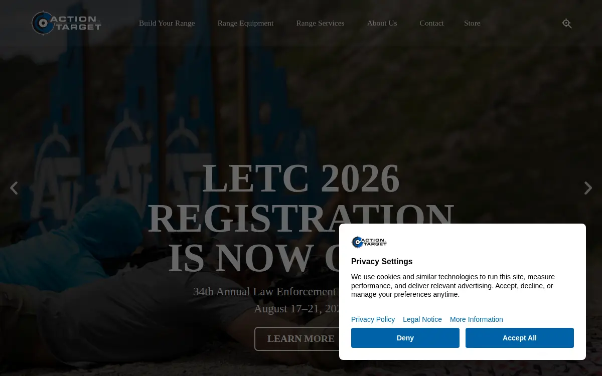 Homepage of Action Target INC